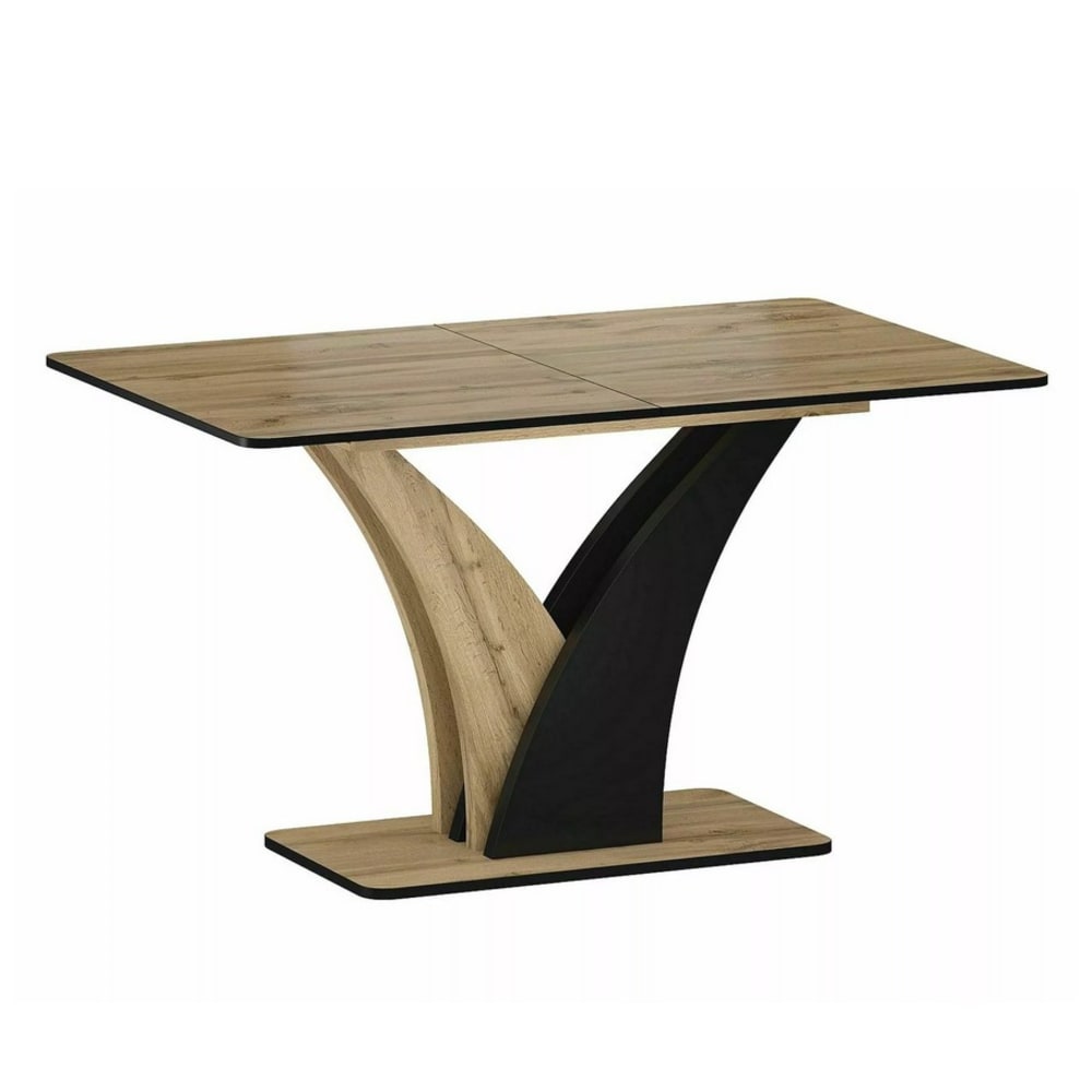 Table extensible aspect chêne - noire 120-160cm