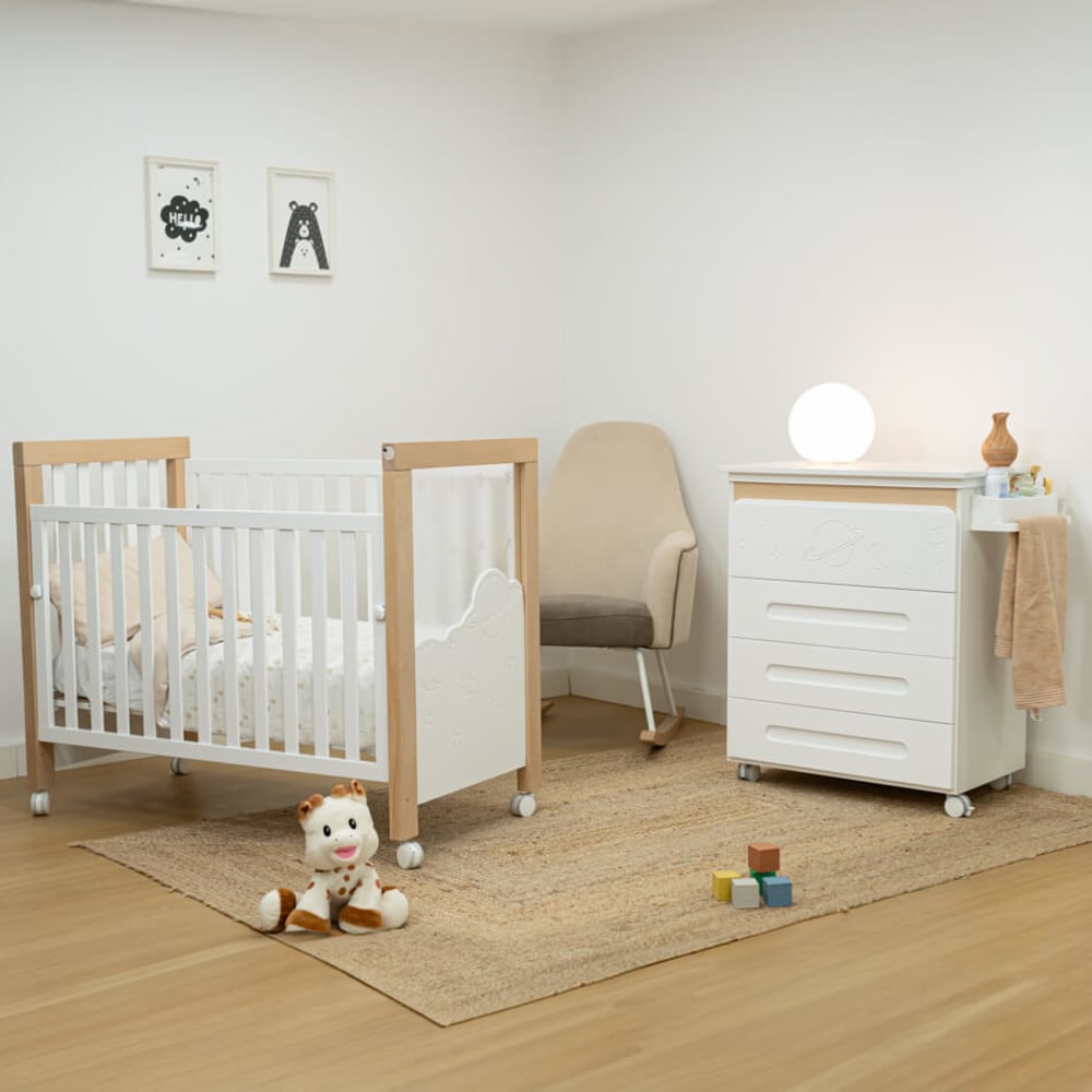 Lit Dolce Magic 120x60 Blanc/Bois (Micuna) - Image 1