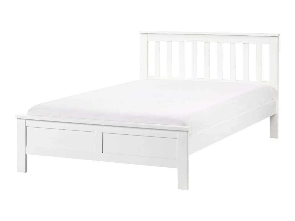 Lit double en bois blanc 120x200