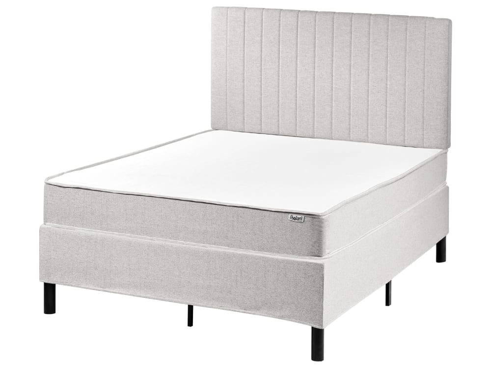 Lit double en tissu gris 120x200