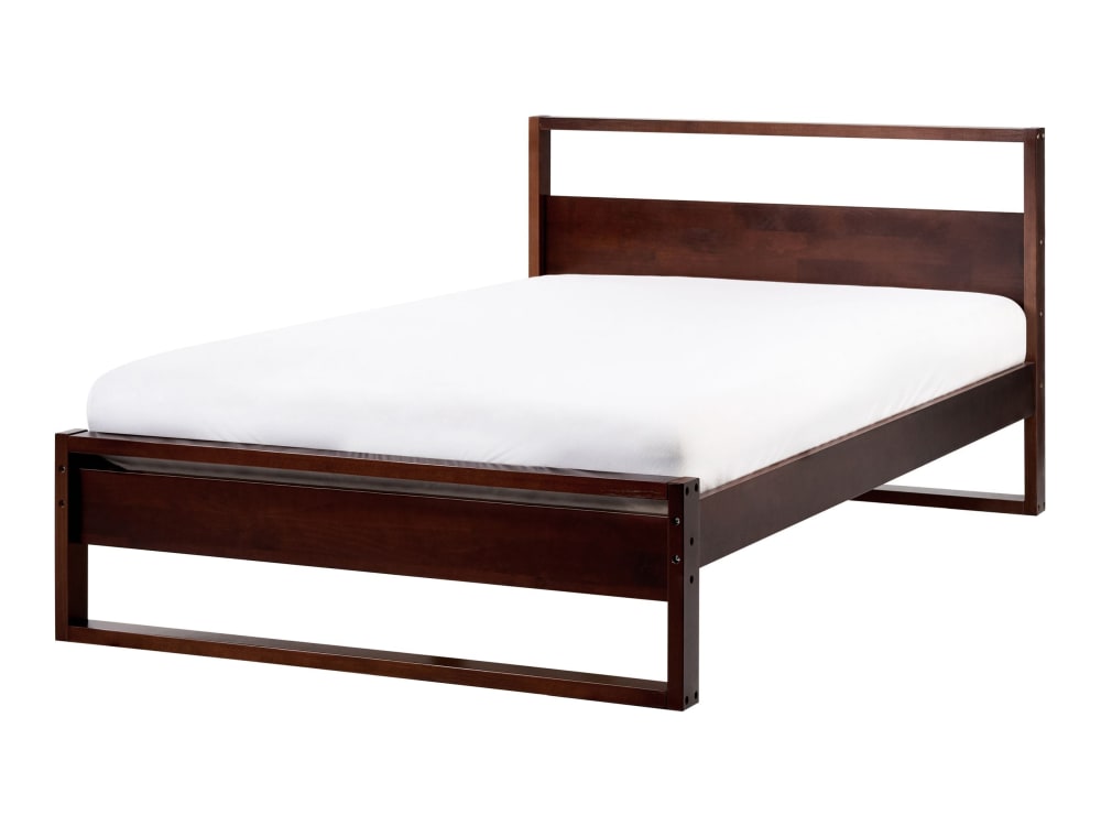 Lit double en bois marron 120x200