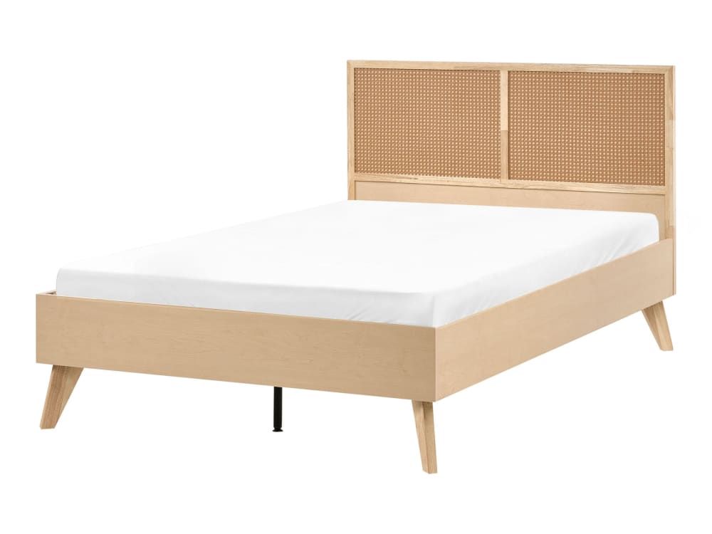 Lit double en rotin marron 120x200