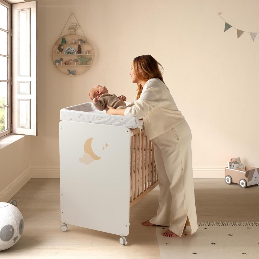 Lit Lupita 120x60 cm Blanc/Bois (Micuna) - Image 1