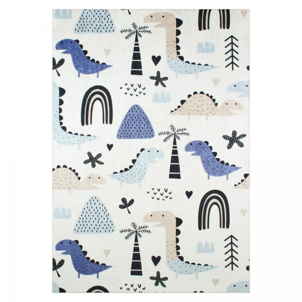 Tapis enfant 120x160 bleu, crème