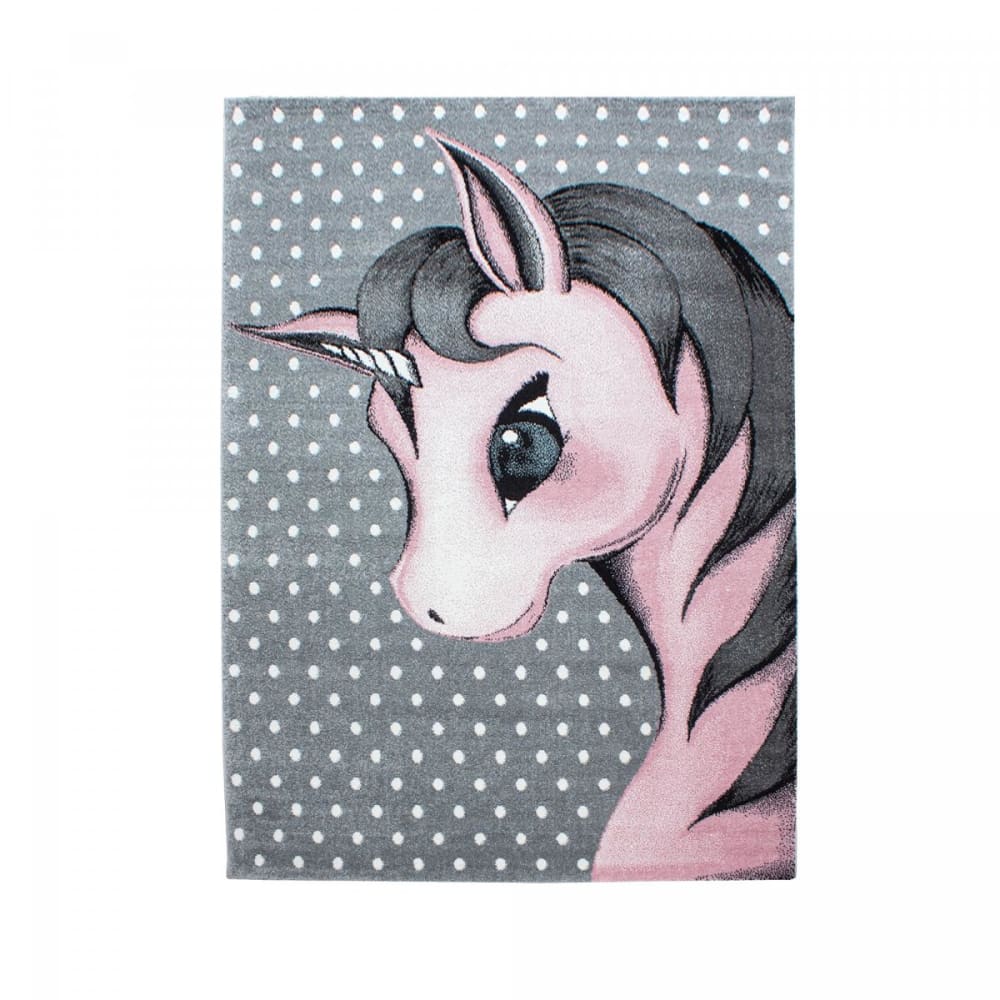 Tapis enfant 120x170 rose, gris