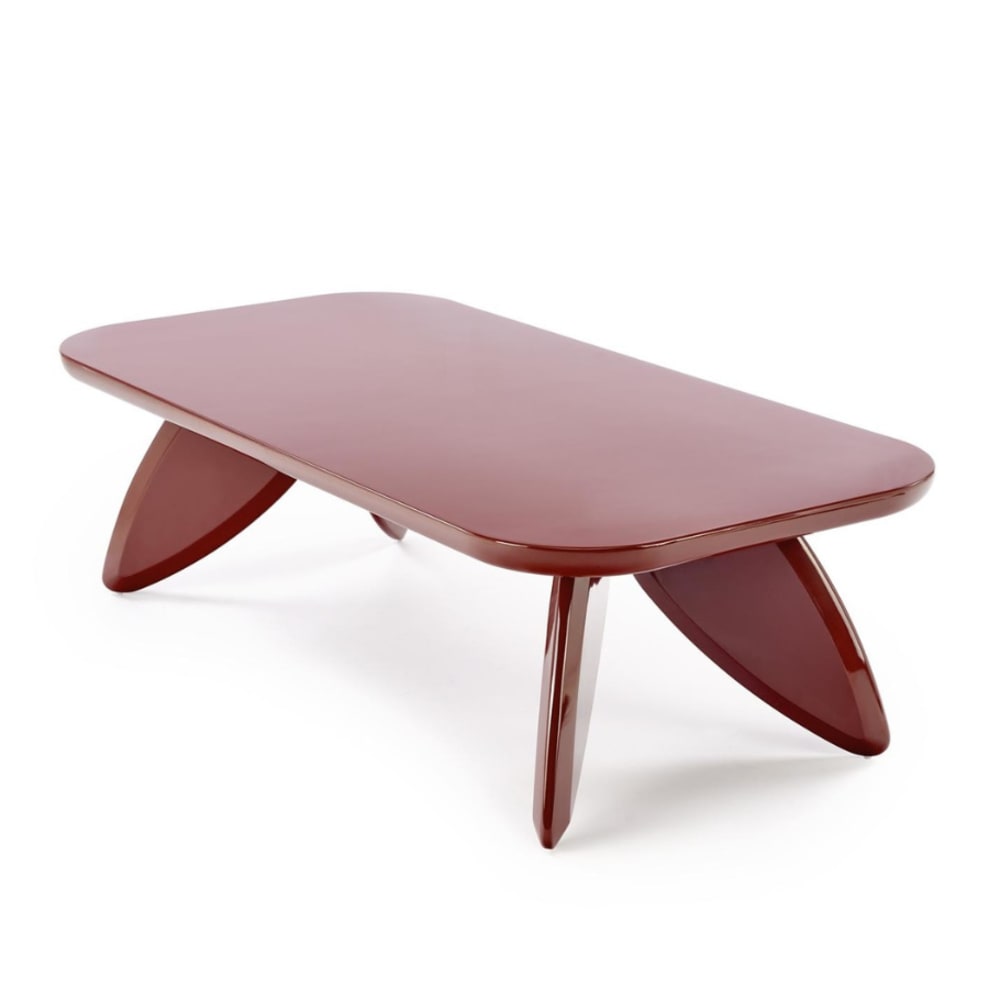 Burgunderroter Designer-Couchtisch 120 x 60 cm - Maisons Du Monde