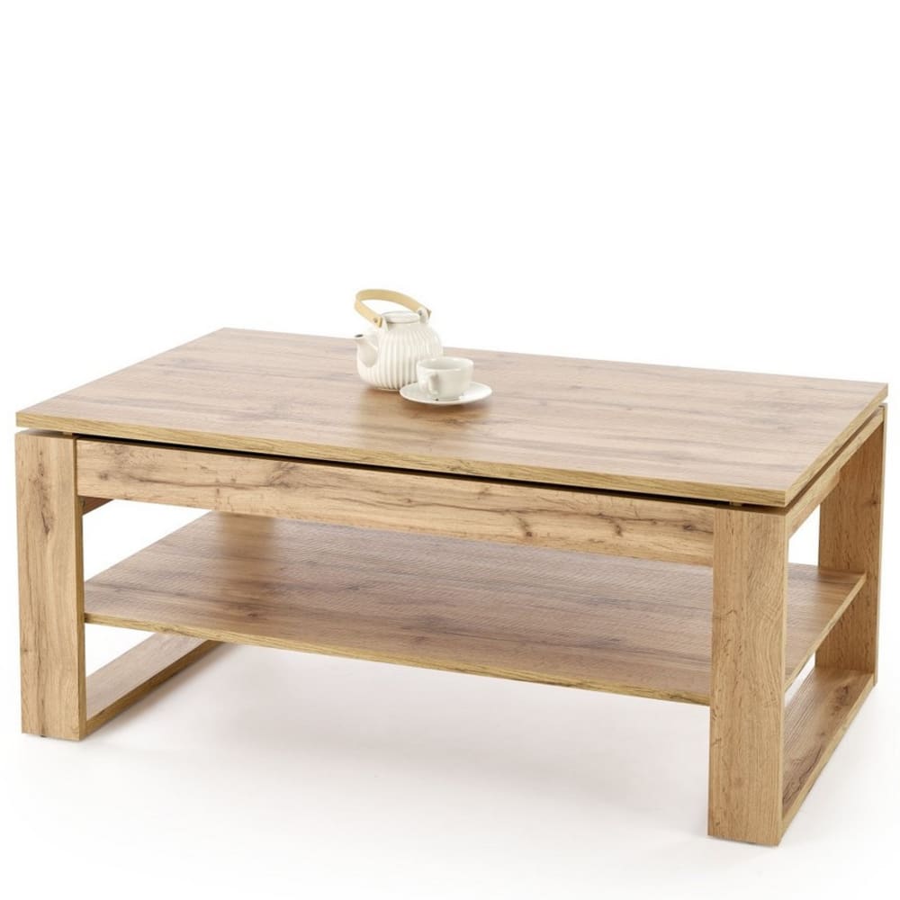 Table basse relevable  couleur chêne 120 x 65cm