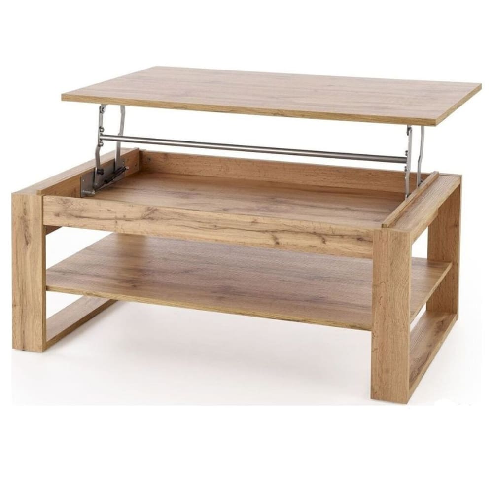 Hochklappbarer Couchtisch in Eichenfarbe, 120 x 65 cm - Maisons