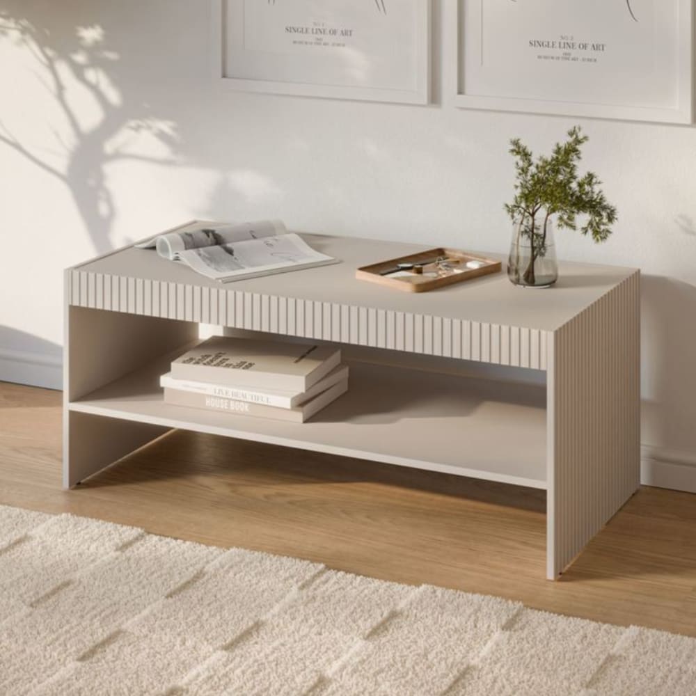 Kaschmirfarbener Couchtisch 120x50 - Maisons Du Monde