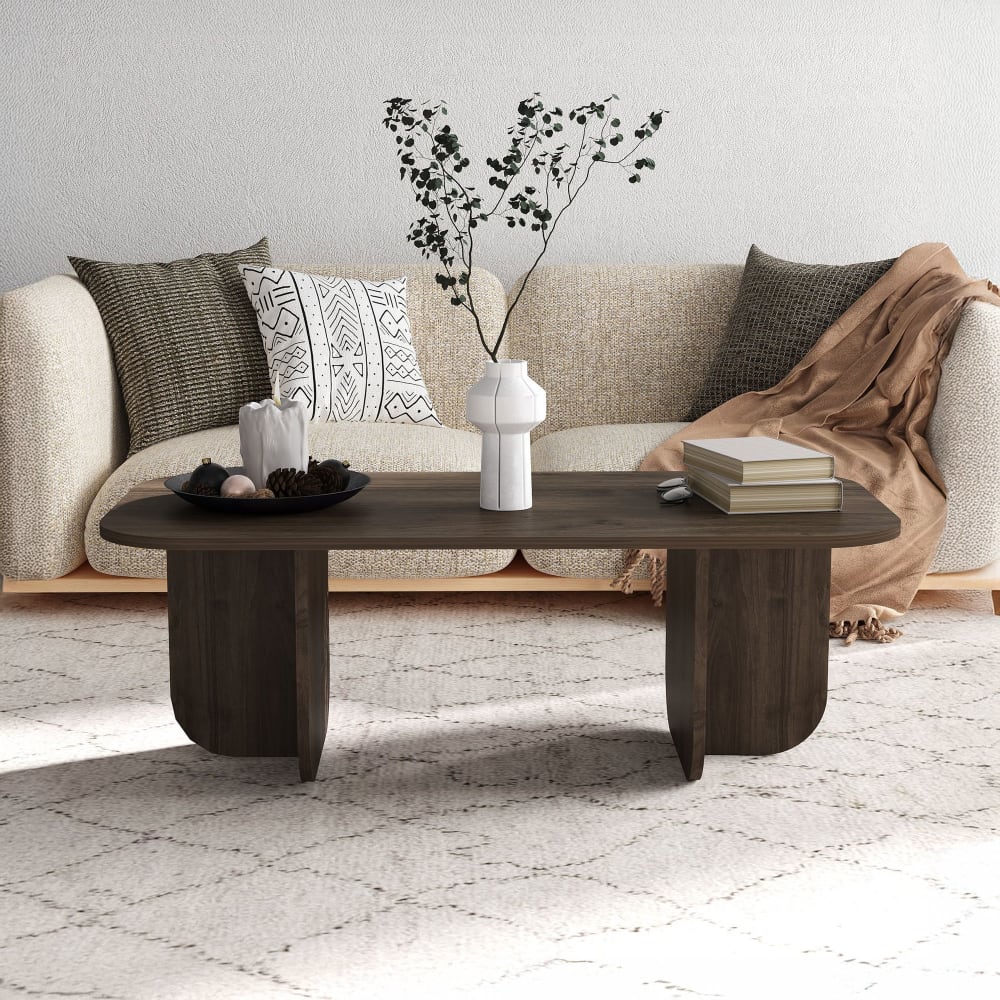 Table basse rectangulaire 120x60x40 cm marron foncé - bekso Table basse rectangulaire 120x60x40 cm marron foncé - bekso