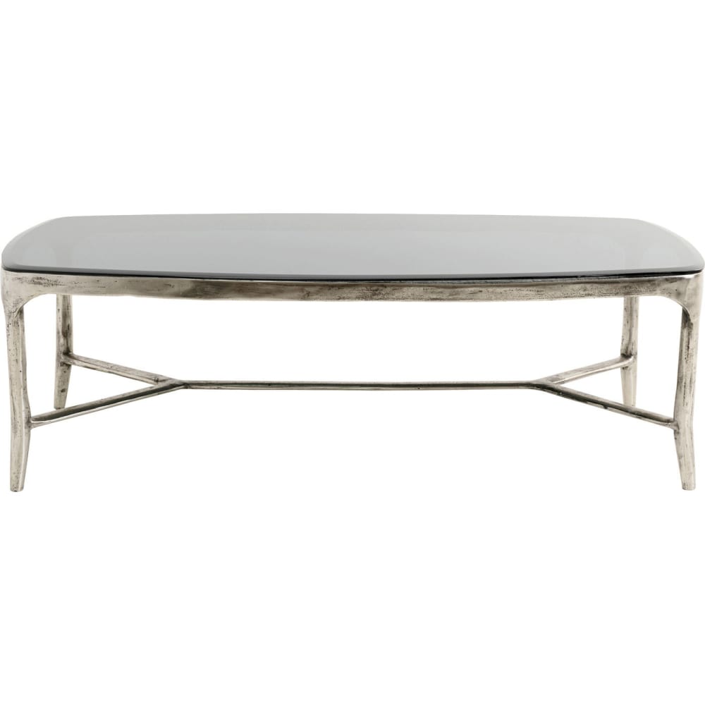 Table basse en aluminium et verre noir Table basse en aluminium et verre noir