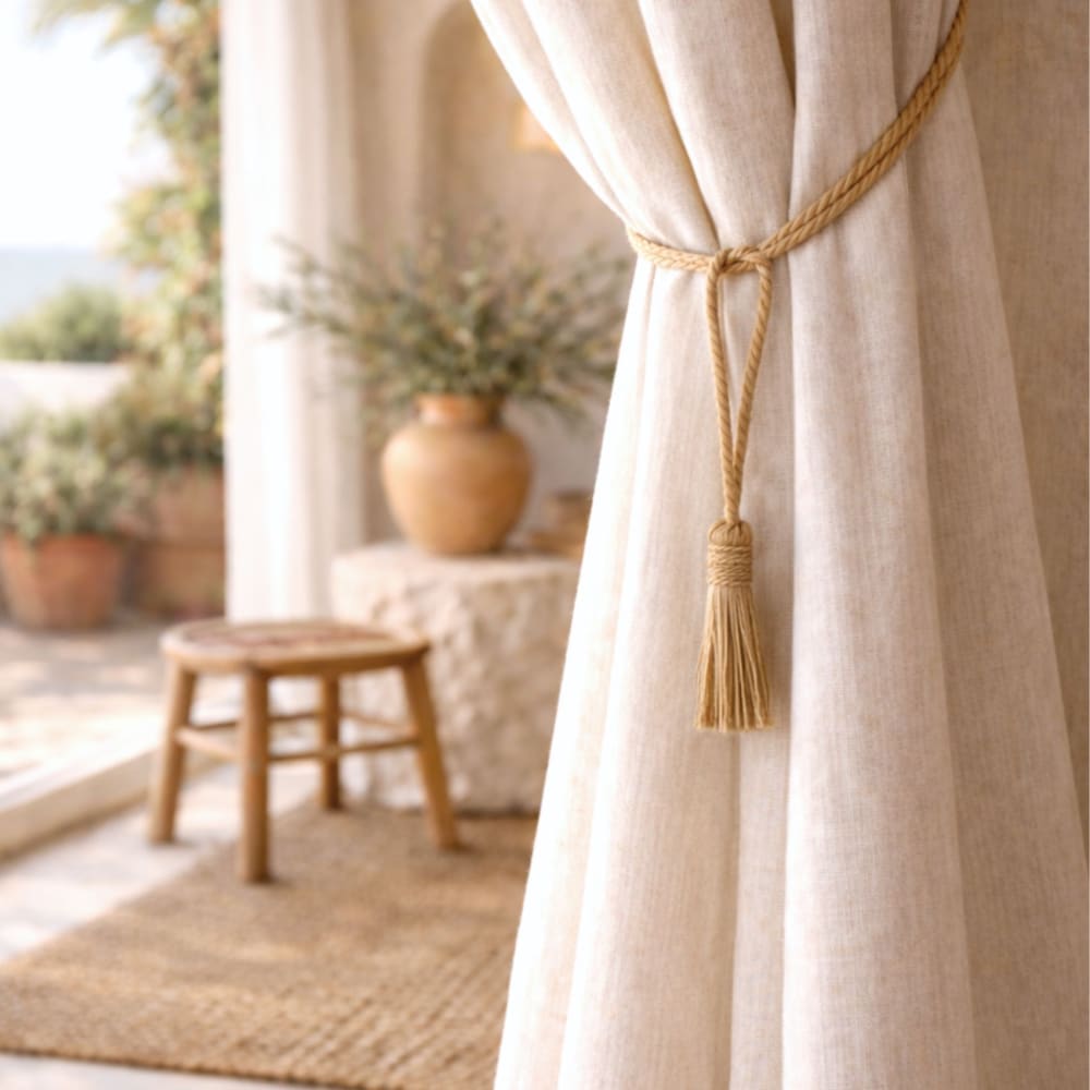 Embrasse pompon naturel jute beige 12 cm - Maisons du Monde