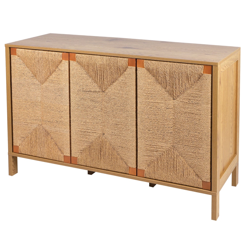 Commode bois 3 portes cordes 120x40x75cm