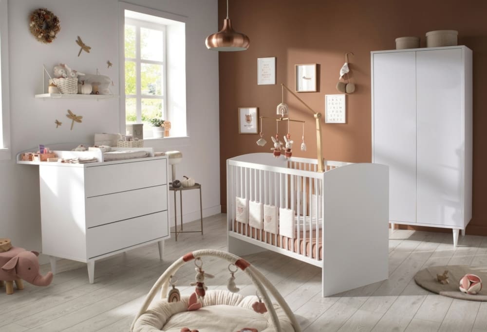 Chambre bébé 3 pièces Milann, Lit bébé 120x60,