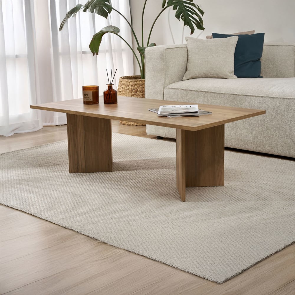 Table basse rectangulaire 120x60x40 cm couleur chêne - teona Table basse rectangulaire 120x60x40 cm couleur chêne - teona