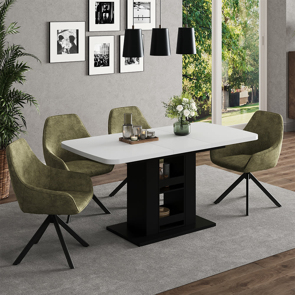 Esstisch Weiß/Schwarz 120x76cm - Maisons Du Monde