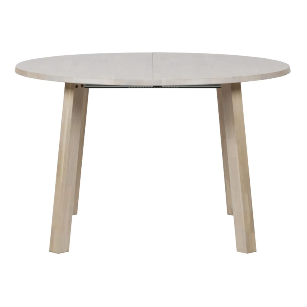 Table ronde extensible 120x120cm en chêne clair 120x200x75cm