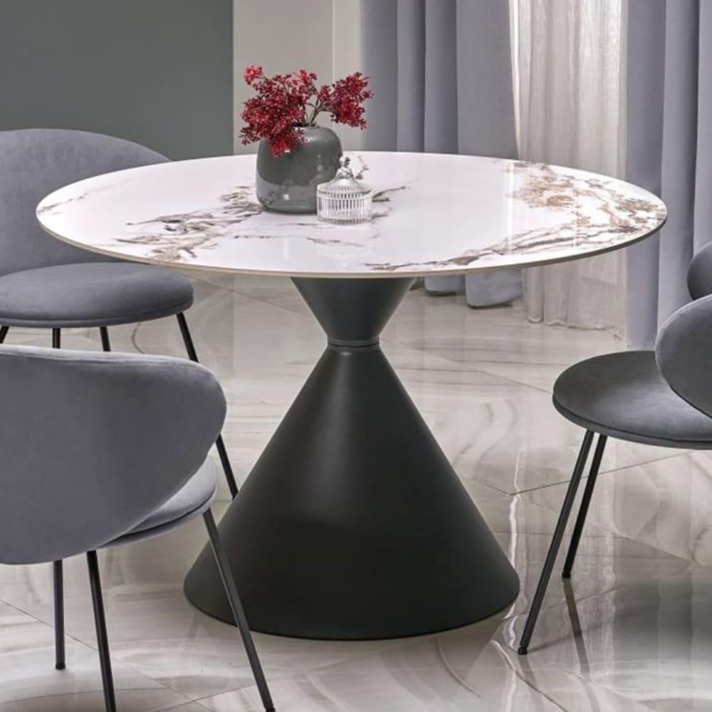 Runder Marmortisch mit Mittelfuß, 120 cm - Maisons Du Monde