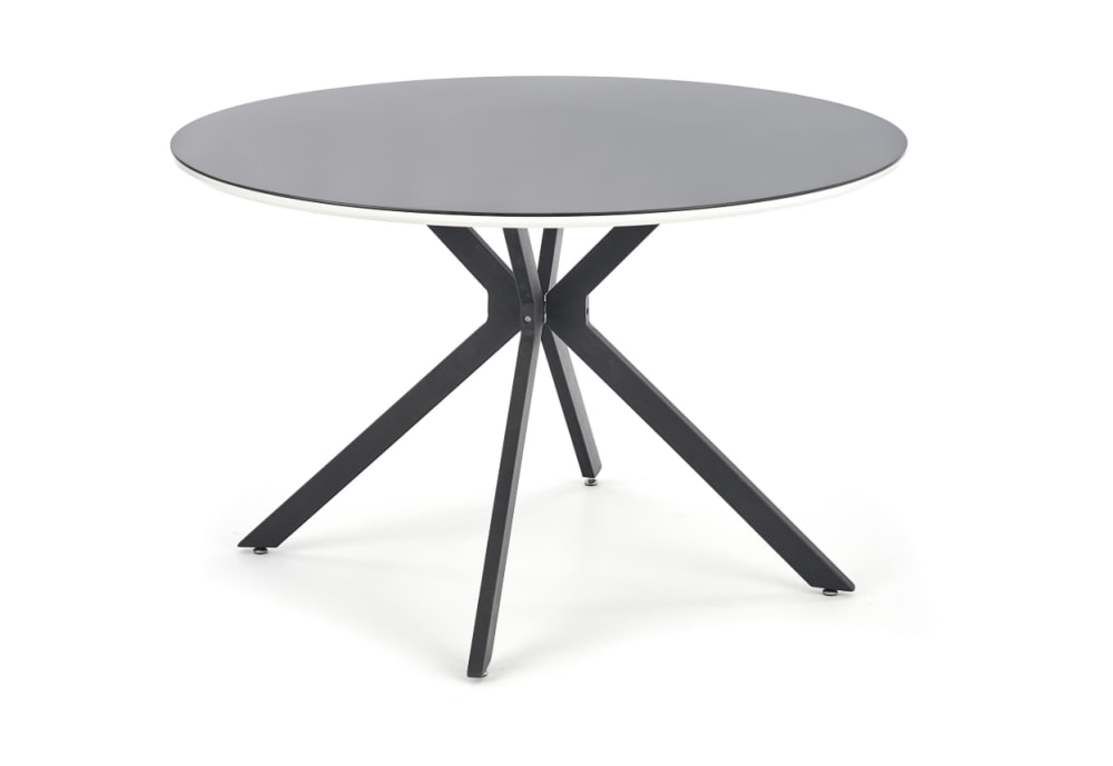 Table ronde noir laqué avec liseré blanc 120cm