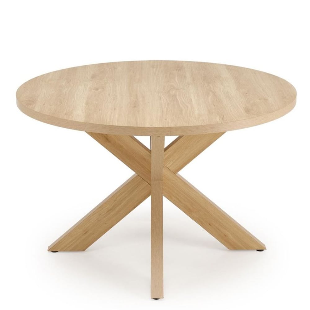Table ronde aspect chêne naturel 120cm