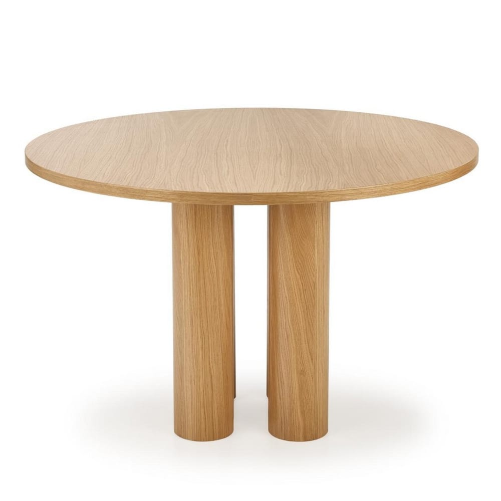 Table à manger design ronde plaquée chêne 120cm