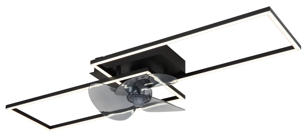 Globo Lighting Deckenventilator Metall schwarz matt, LED style modern - Metall