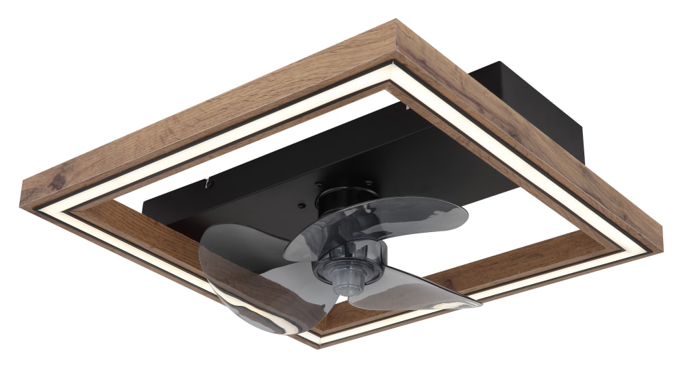 Globo Lighting Deckenventilator Metall schwarz matt, LED style modern - Metall