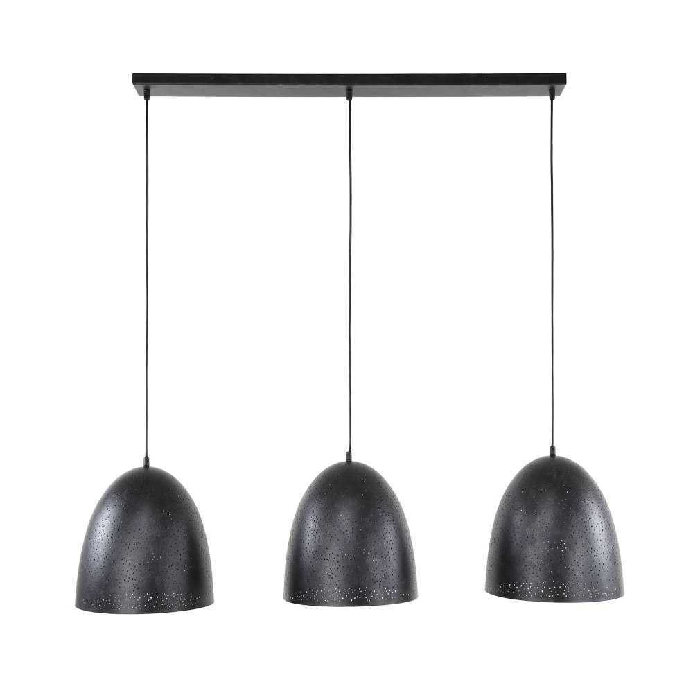 Suspension 3 lampes 125x30x150 cm en métal gris foncé - kosmy — vue 4