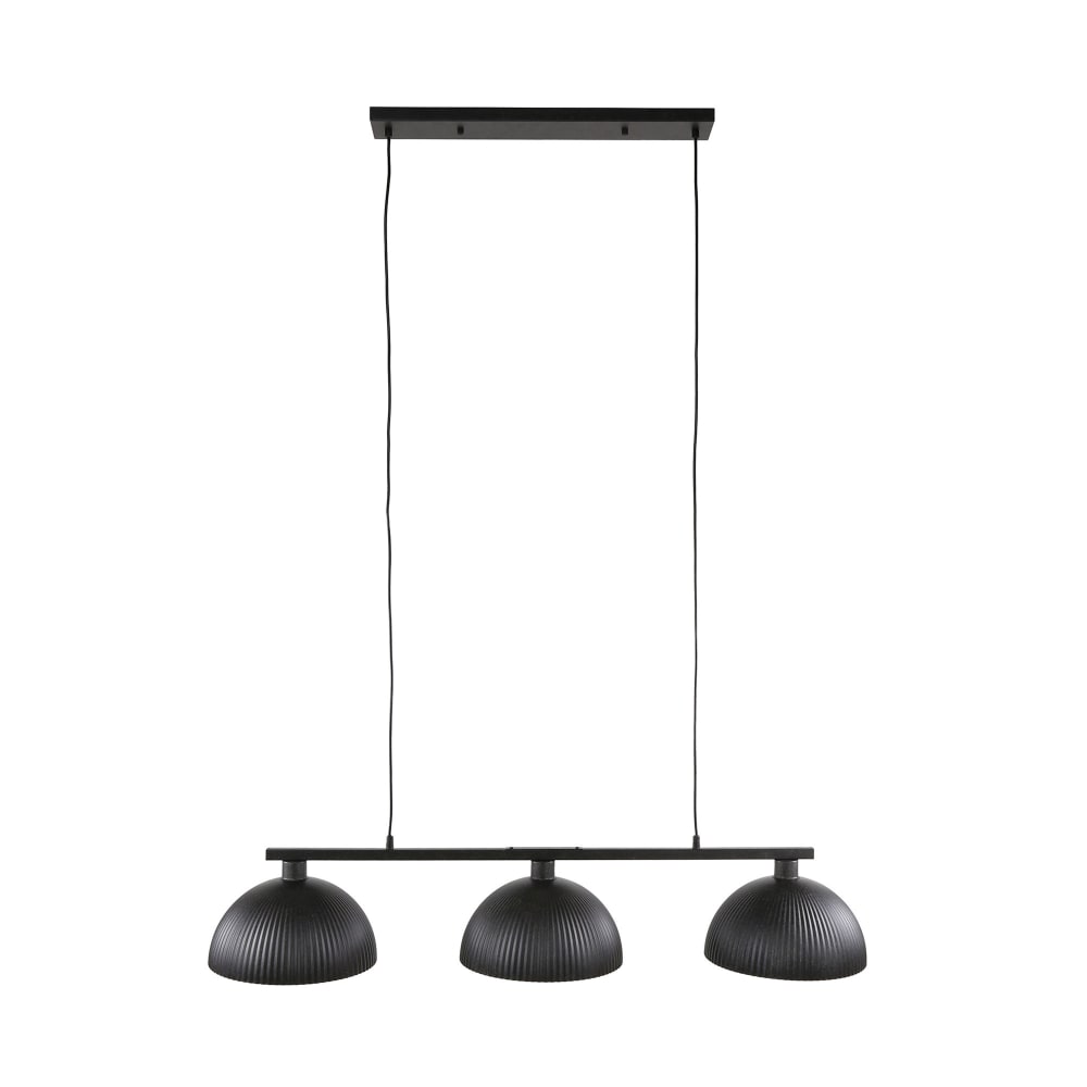 Suspension 3 lampes 120x30x150 cm en métal noir et doré - amp — vue 4
