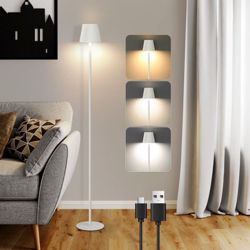 Adams - lampadaire led en métal, coloris blanc, l 125 cm, max. 2 w — vue 3