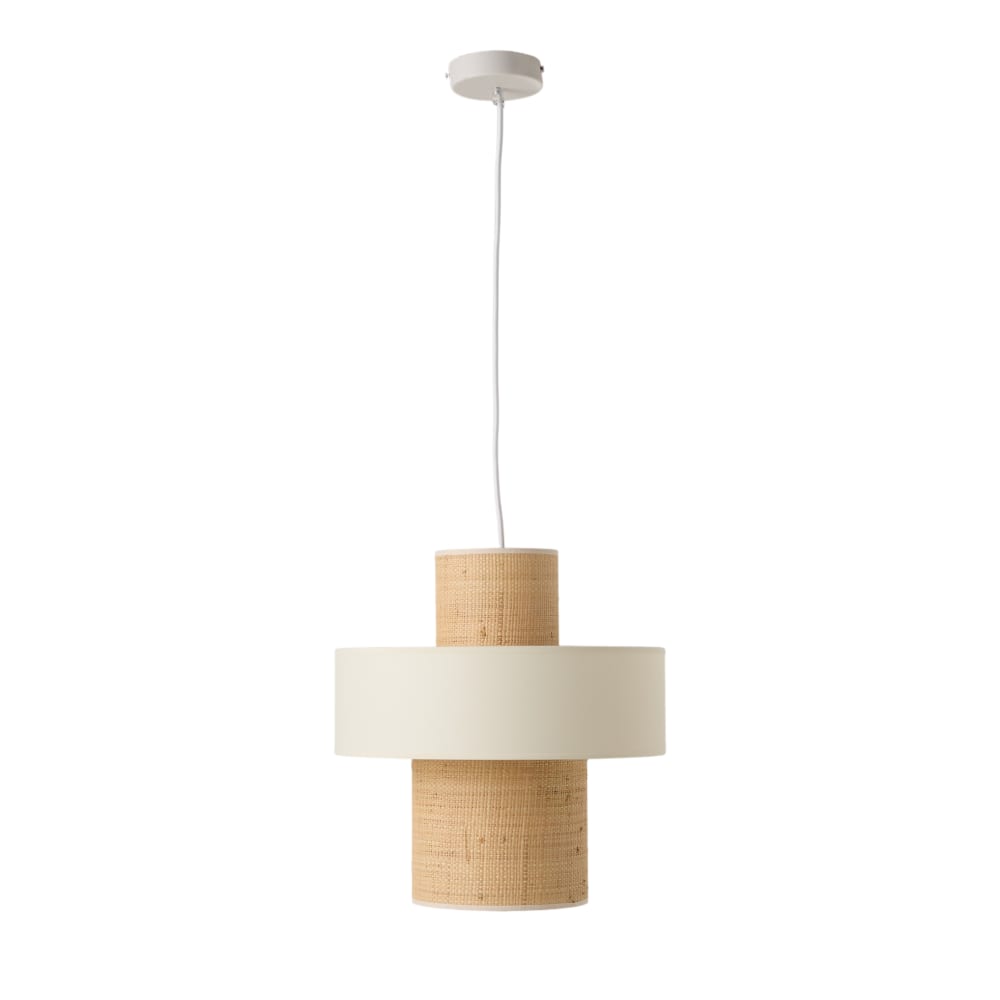 Suspension tube jute naturelle et blanc