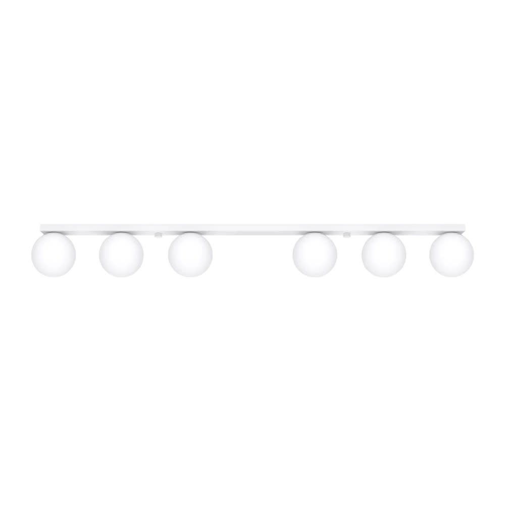 Plafonnier blanc de 120 cm avec 6 sphères
