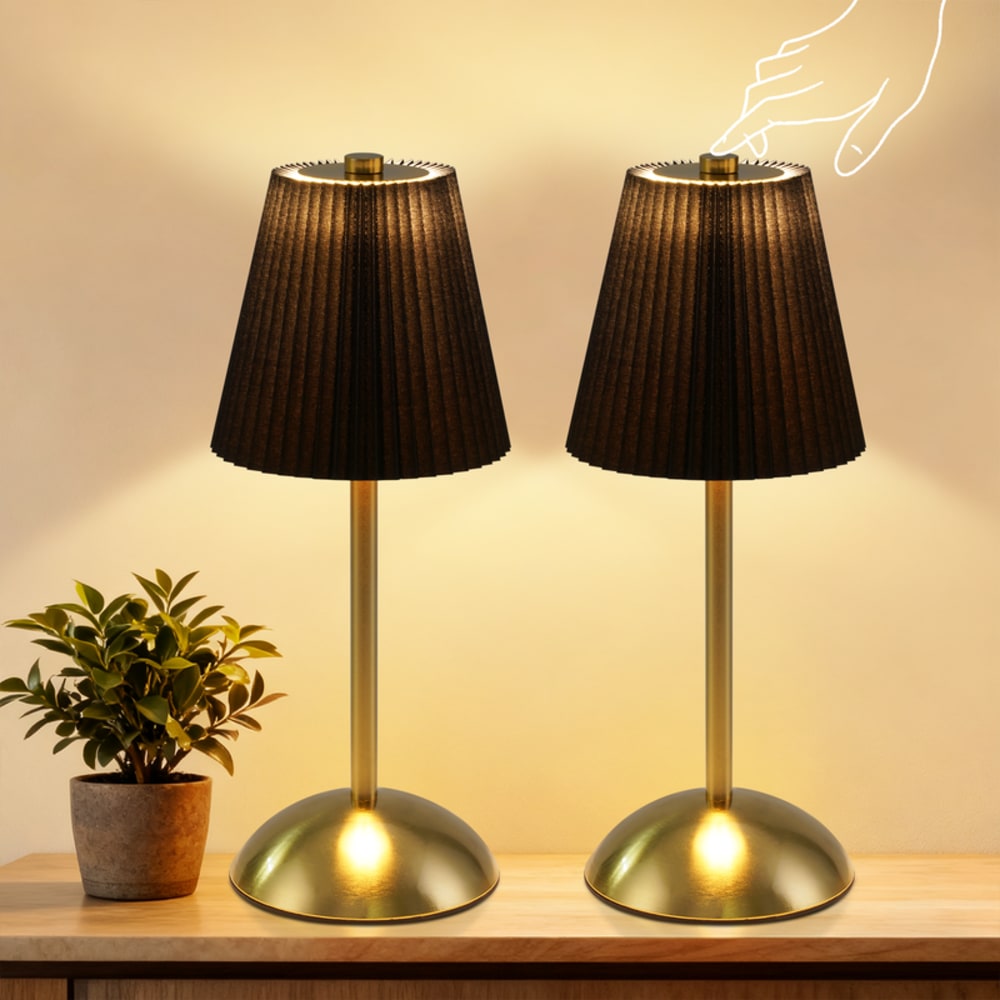 Apolda - lampe de table led en métal, coloris noir, l 12 cm, max. 2 w — vue 3