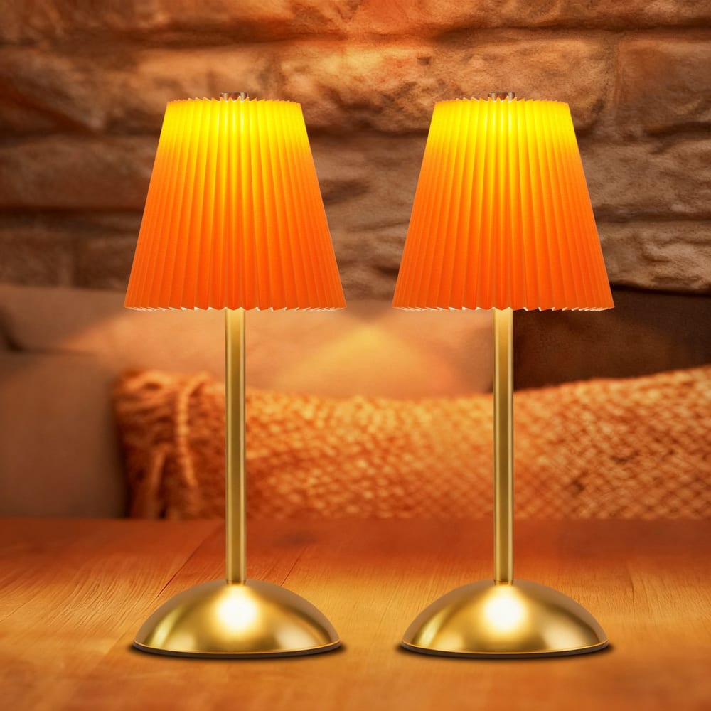 Adelmo - lampe de table led en métal, orange, l 12 cm — vue 4