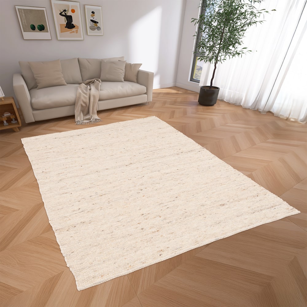 Tapis en laine naturel chiné gris 120x180 cm — vue 3