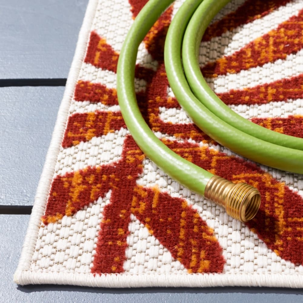 Tapis moderne en polypropylène beige/rouge, 122 x 183 cm — vue 4