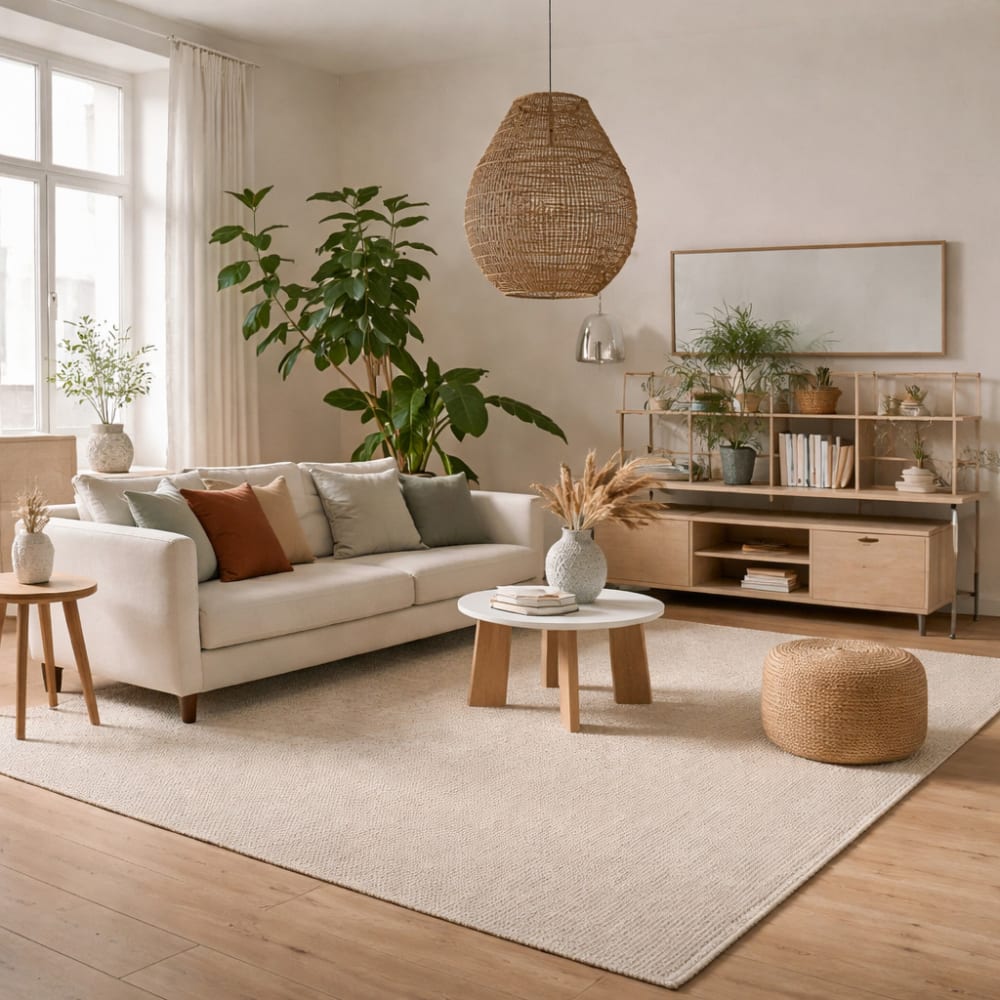 Tapis en laine naturelle nature 120x180 cm — vue 3