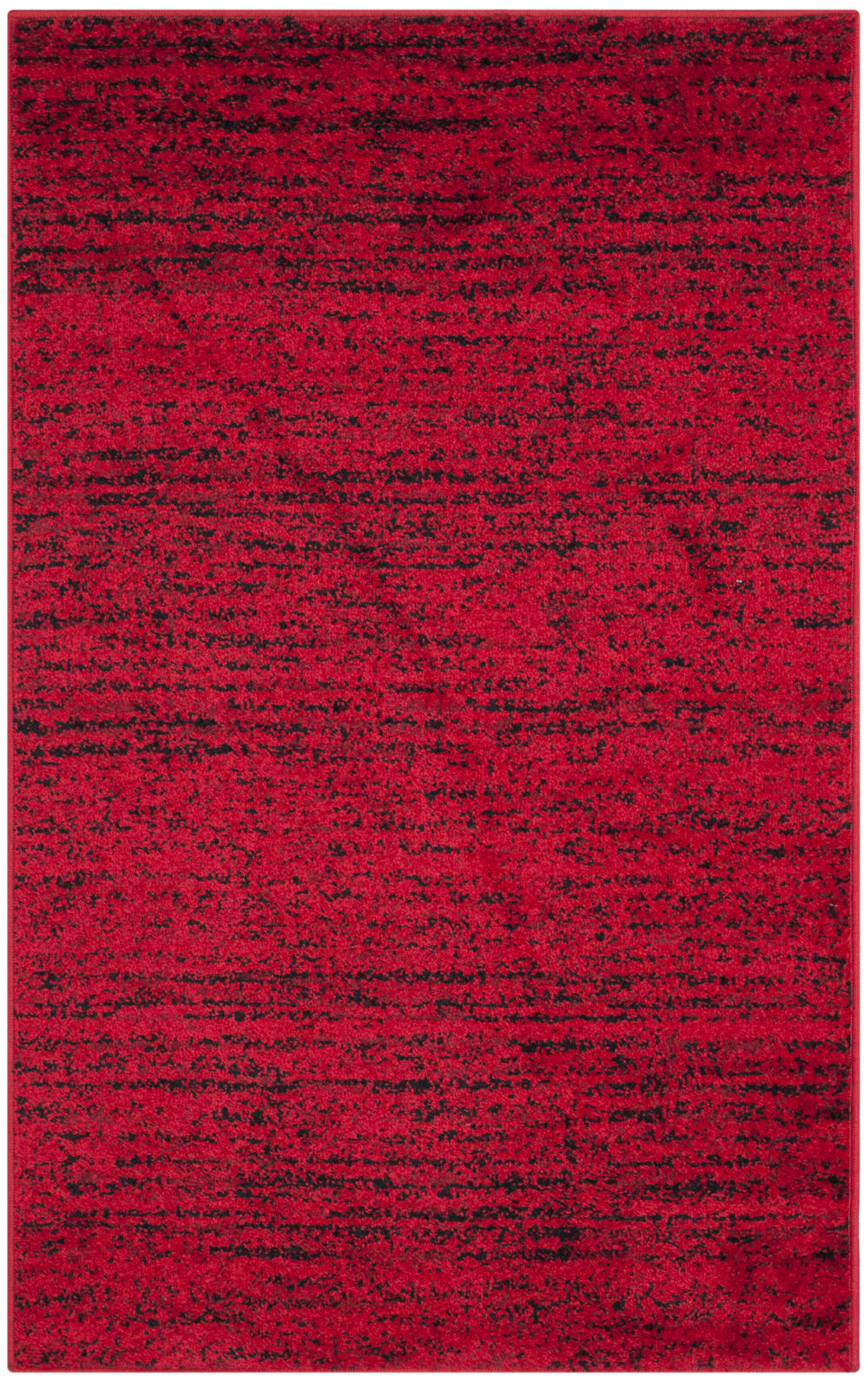 Tapis contemporain en polypropylène rouge/noir, 122 x 183 cm