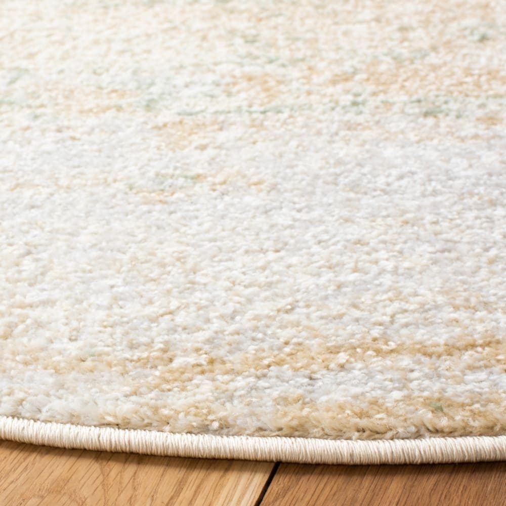 Tapis abstrait moderne en polypropylène blanc/or, 122 cm — vue 4