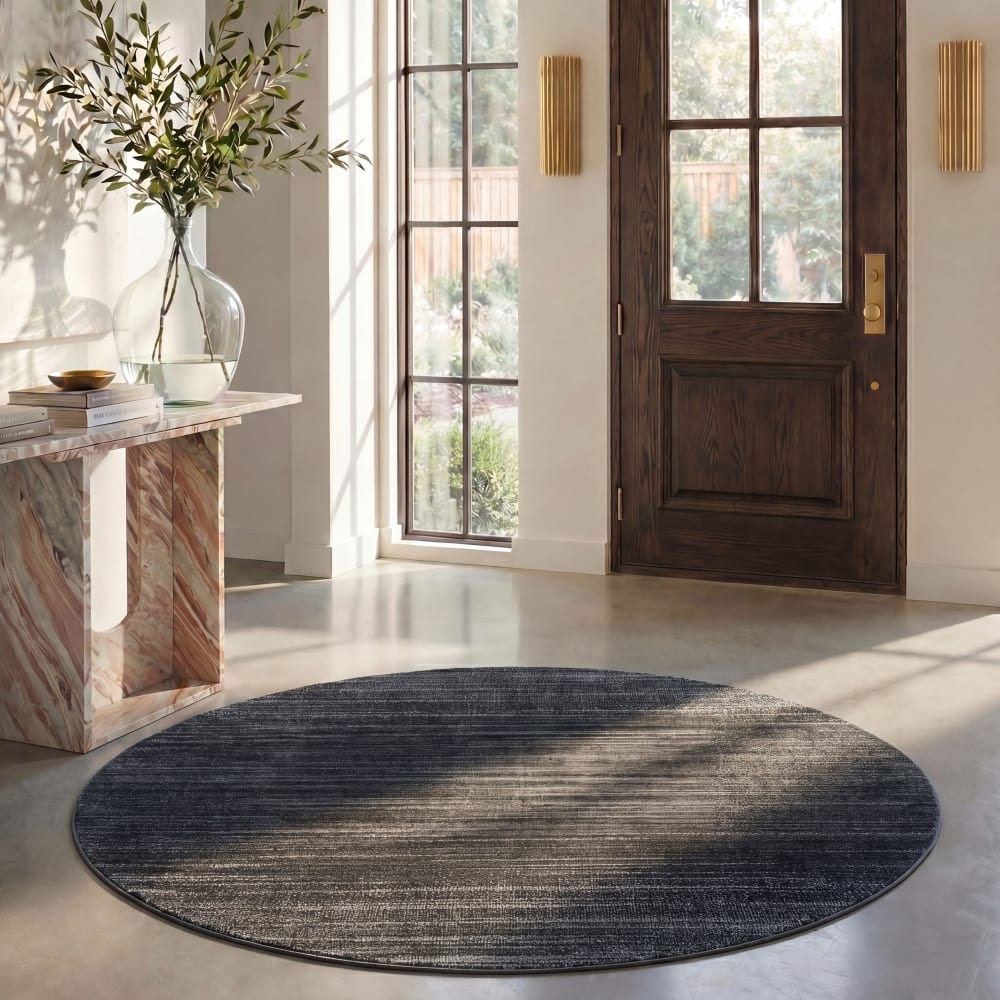 Tapis moderne en polypropylène noir/blanc, 122 cm — vue 3