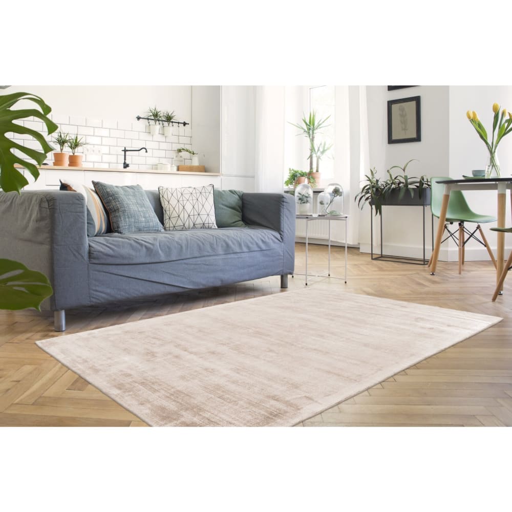 Tapis rectangulaire en soie, village — vue 3