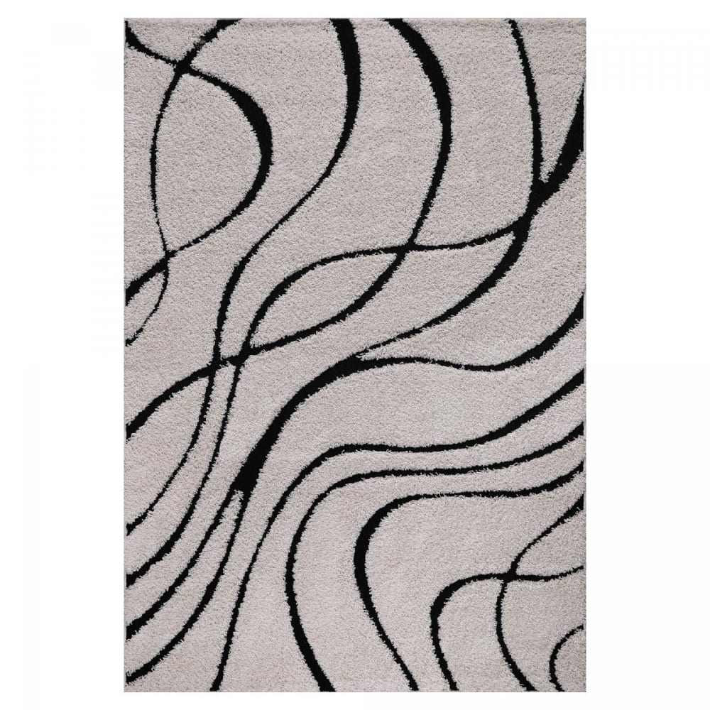 Tapis shaggy 120x120 - noir