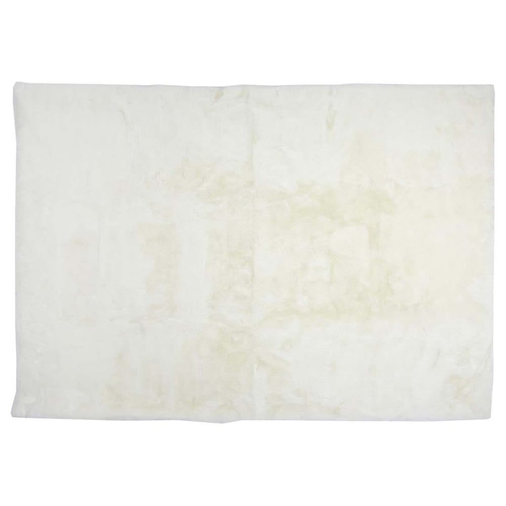 Tapis 120x170cm imitation fourrure fine blanc crème