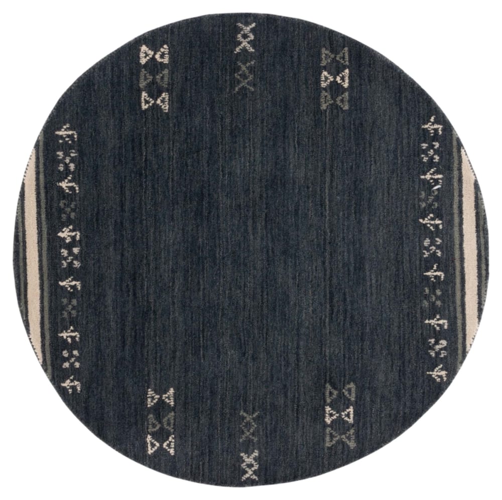 Tapis contemporain en laine gris, 122 cm