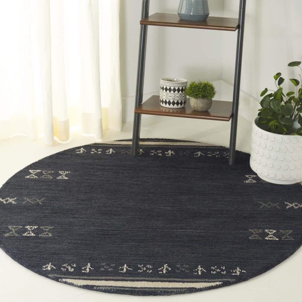 Tapis contemporain en laine gris, 122 cm — vue 3
