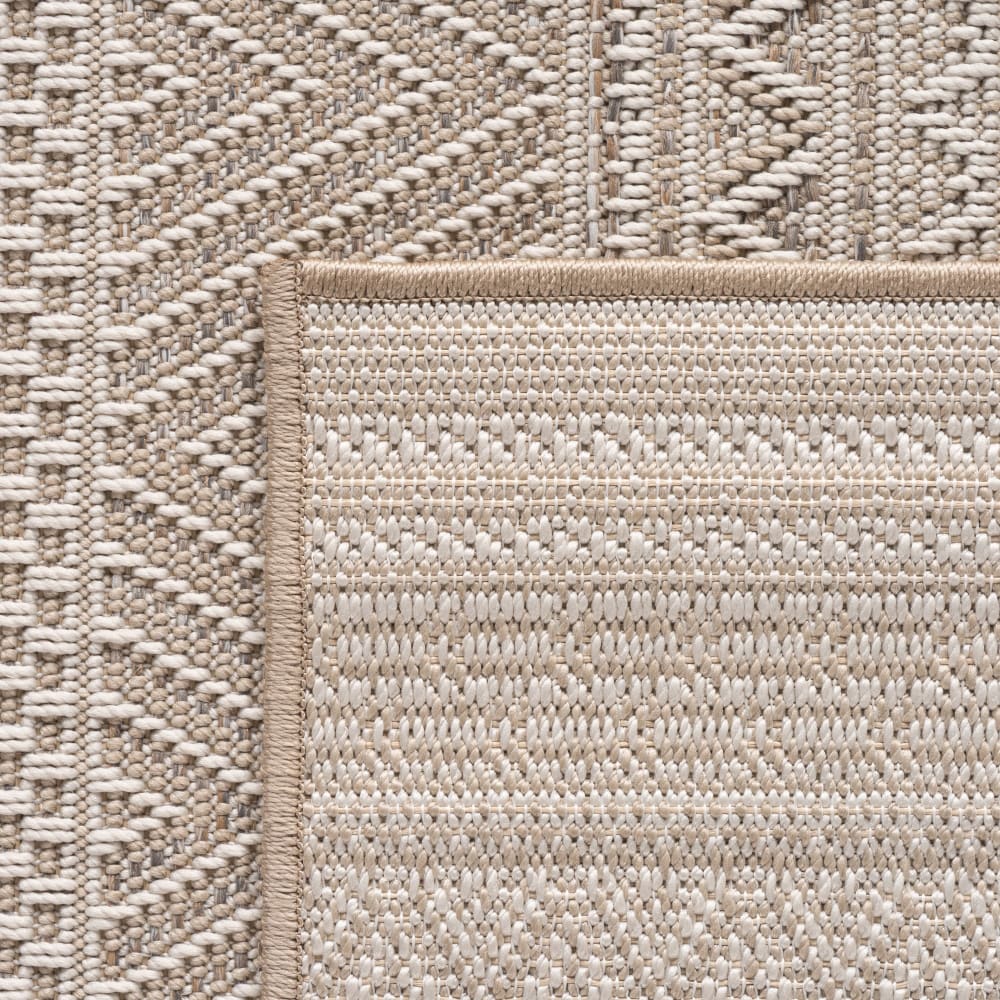 Tapis extérieur rond à motifs seams beige 120cm — vue 4