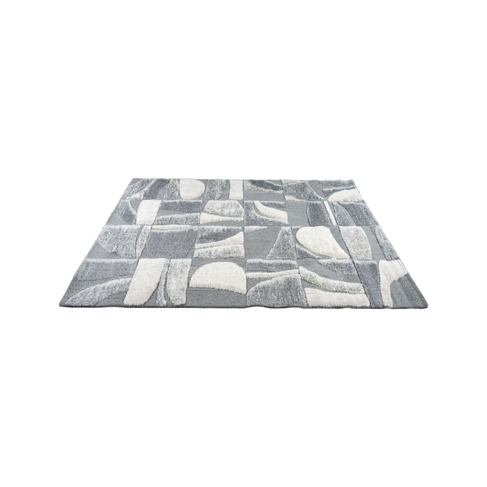 Tapis en polyester recyclé beige et gris 160 x 230 cm — vue 3
