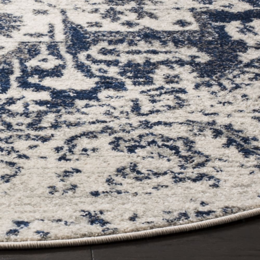 Tapis chic moderne en polypropylène beige/bleu, 122 cm — vue 4