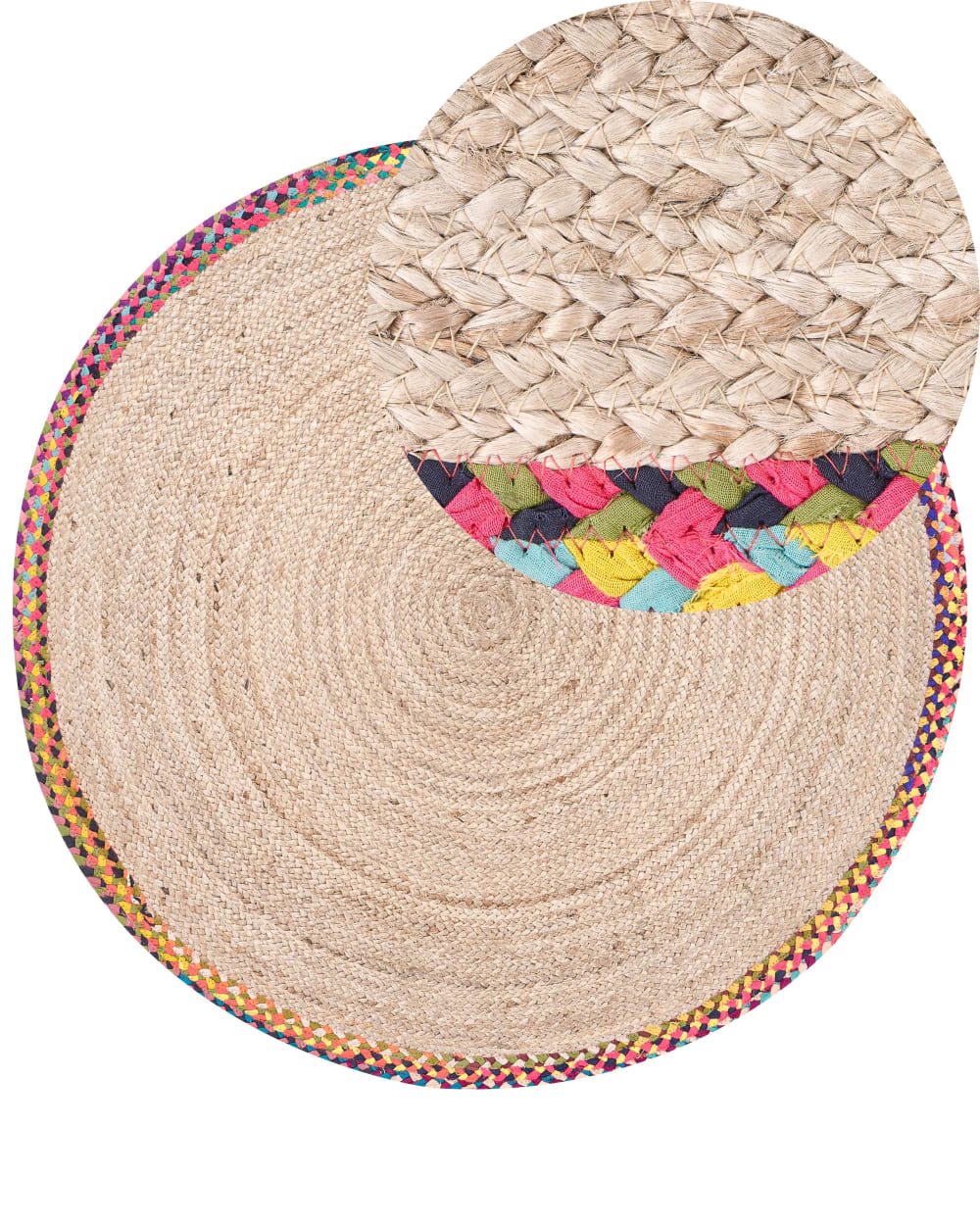 Tapis en tissu beige 120x120cm