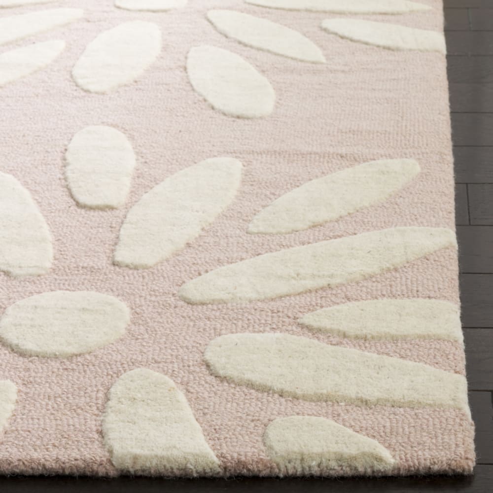 Tapis à pois en laine rose/blanc, 122 x 183 cm — vue 4